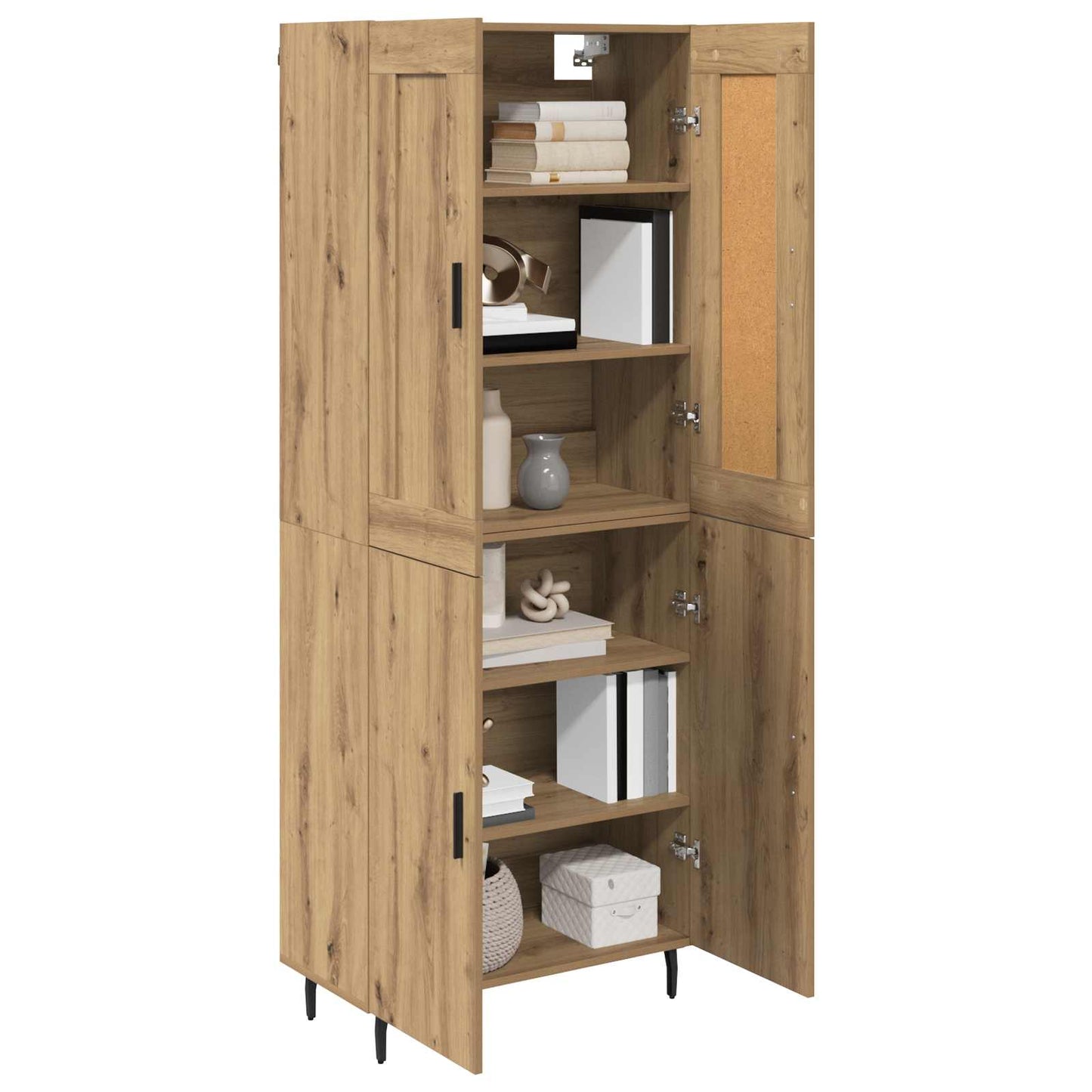 vidaXL Highboard 2 pcs Artisan Oak Σύνθετο Ξύλο και Γυαλί