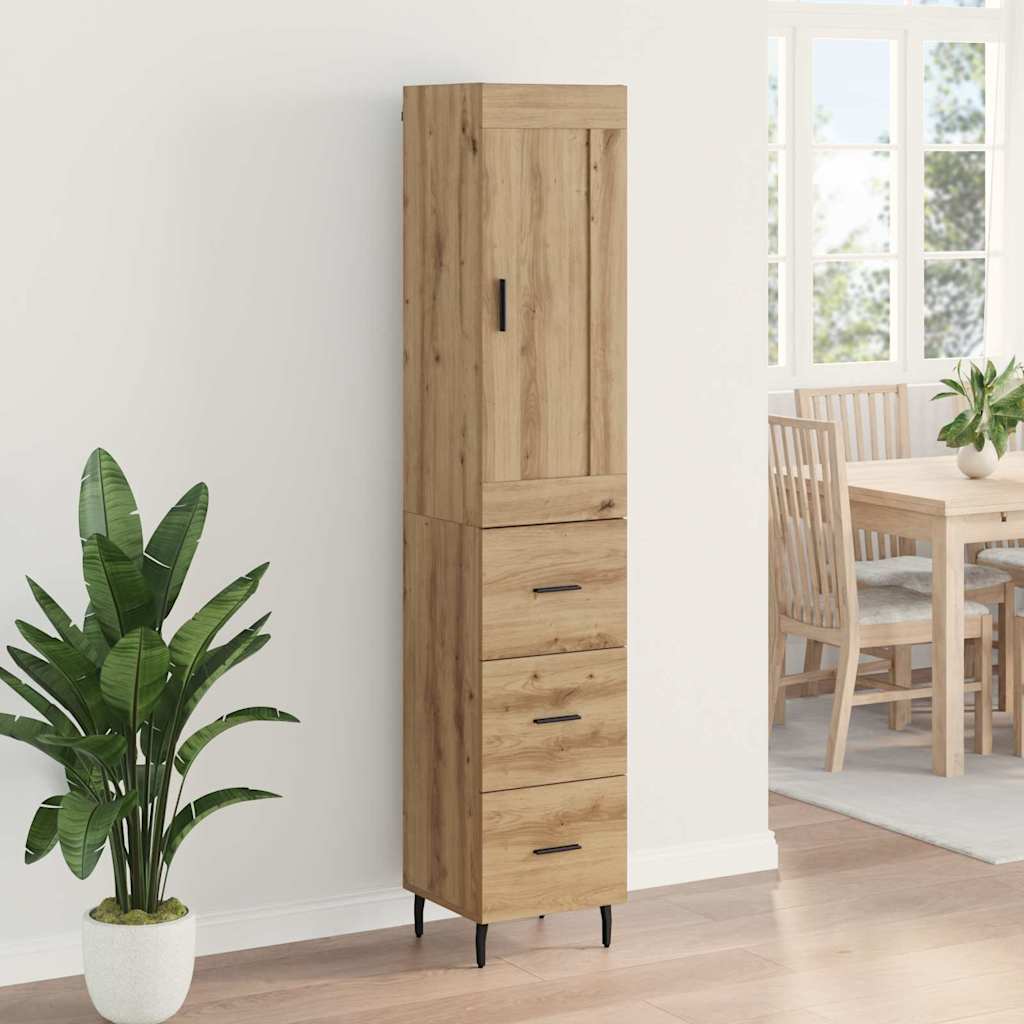 vidaXL Highboard Artisan Oak 34,5 x 34 x 180 εκ. Επεξεργασμένο ξύλο