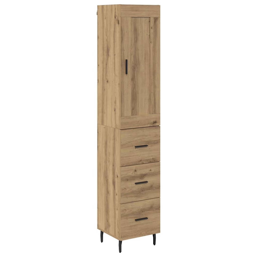 vidaXL Highboard Artisan Oak 34,5 x 34 x 180 εκ. Επεξεργασμένο ξύλο