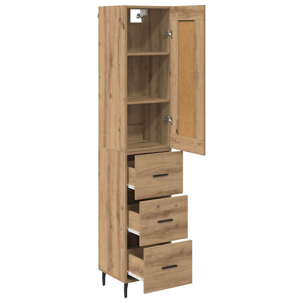 vidaXL Highboard Artisan Oak 34,5 x 34 x 180 εκ. Επεξεργασμένο ξύλο