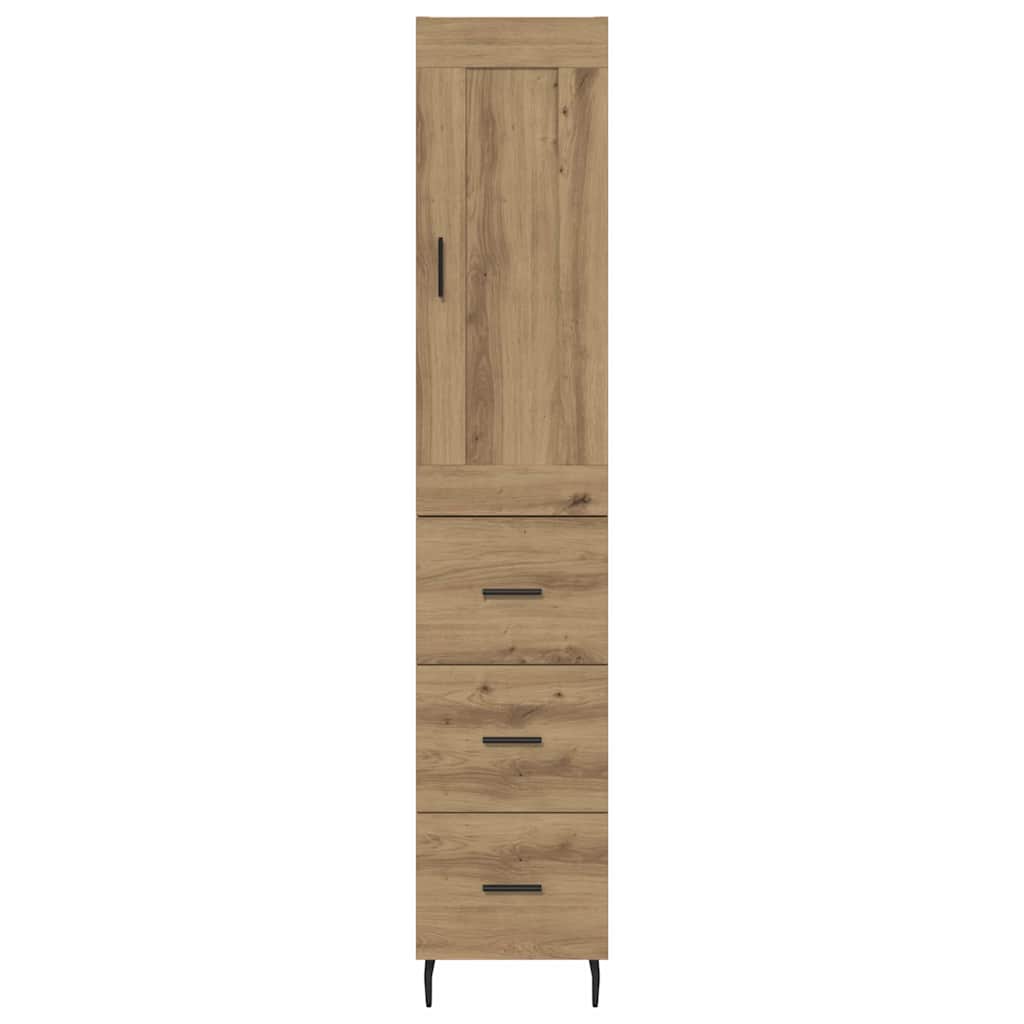 vidaXL Highboard Artisan Oak 34,5 x 34 x 180 εκ. Επεξεργασμένο ξύλο