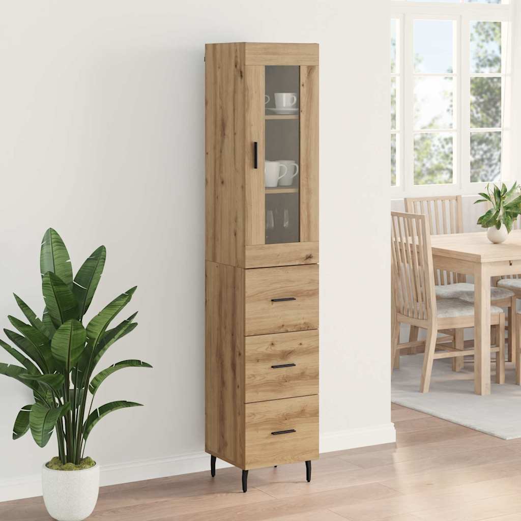 vidaXL Highboard Artisan Oak 34,5 x 34 x 180 εκ. Επεξεργασμένο ξύλο