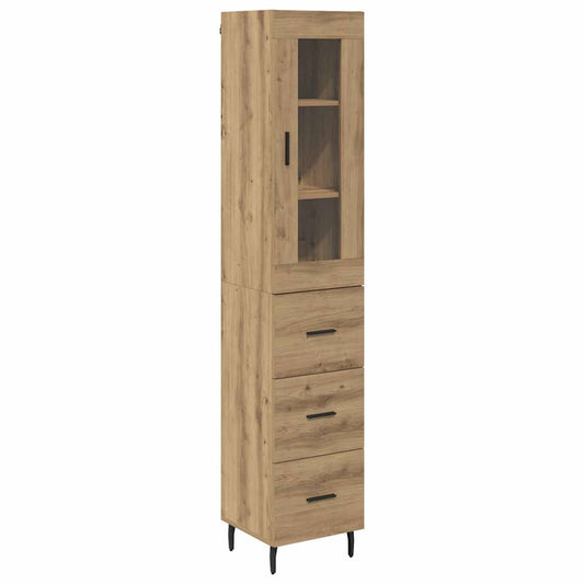 vidaXL Highboard Artisan Oak 34,5 x 34 x 180 εκ. Επεξεργασμένο ξύλο