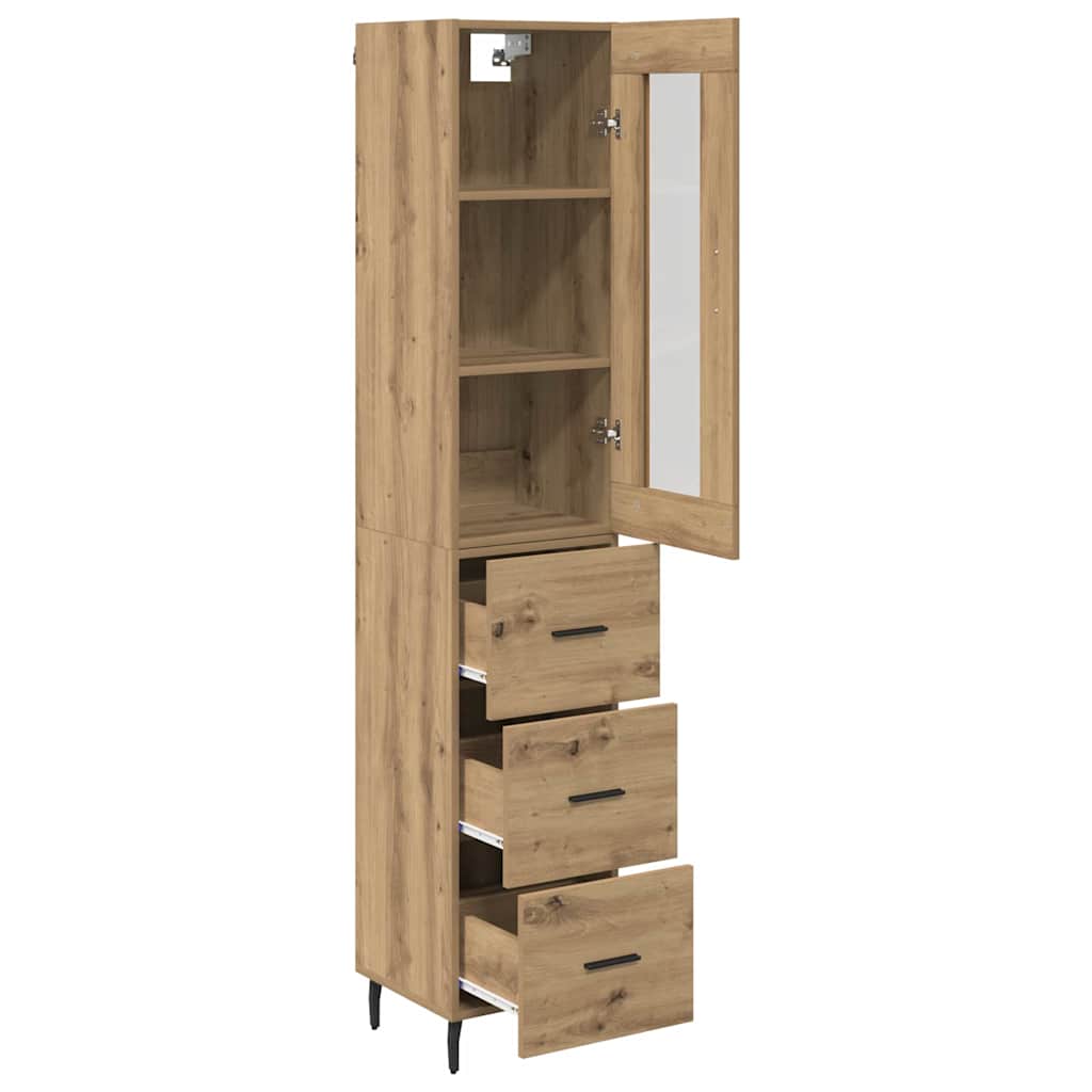 vidaXL Highboard Artisan Oak 34,5 x 34 x 180 εκ. Επεξεργασμένο ξύλο