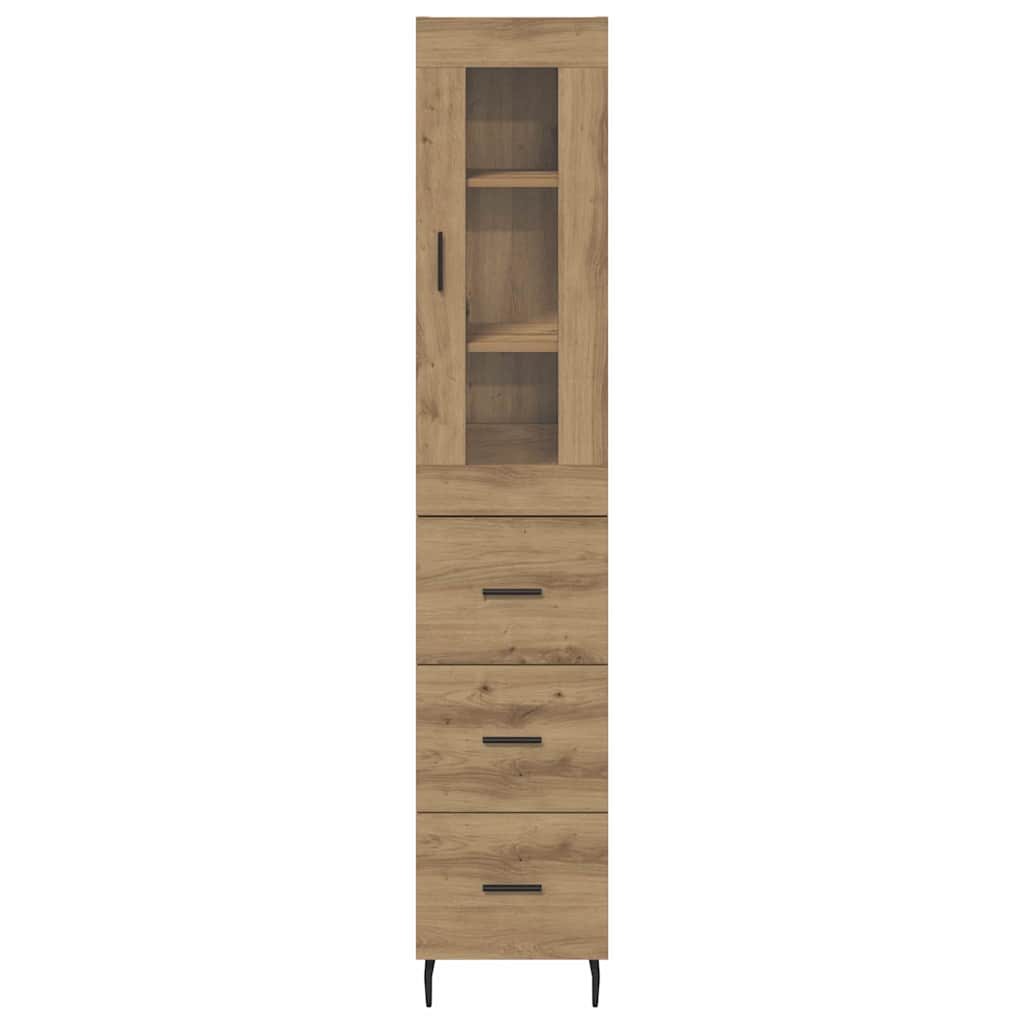 vidaXL Highboard Artisan Oak 34,5 x 34 x 180 εκ. Επεξεργασμένο ξύλο