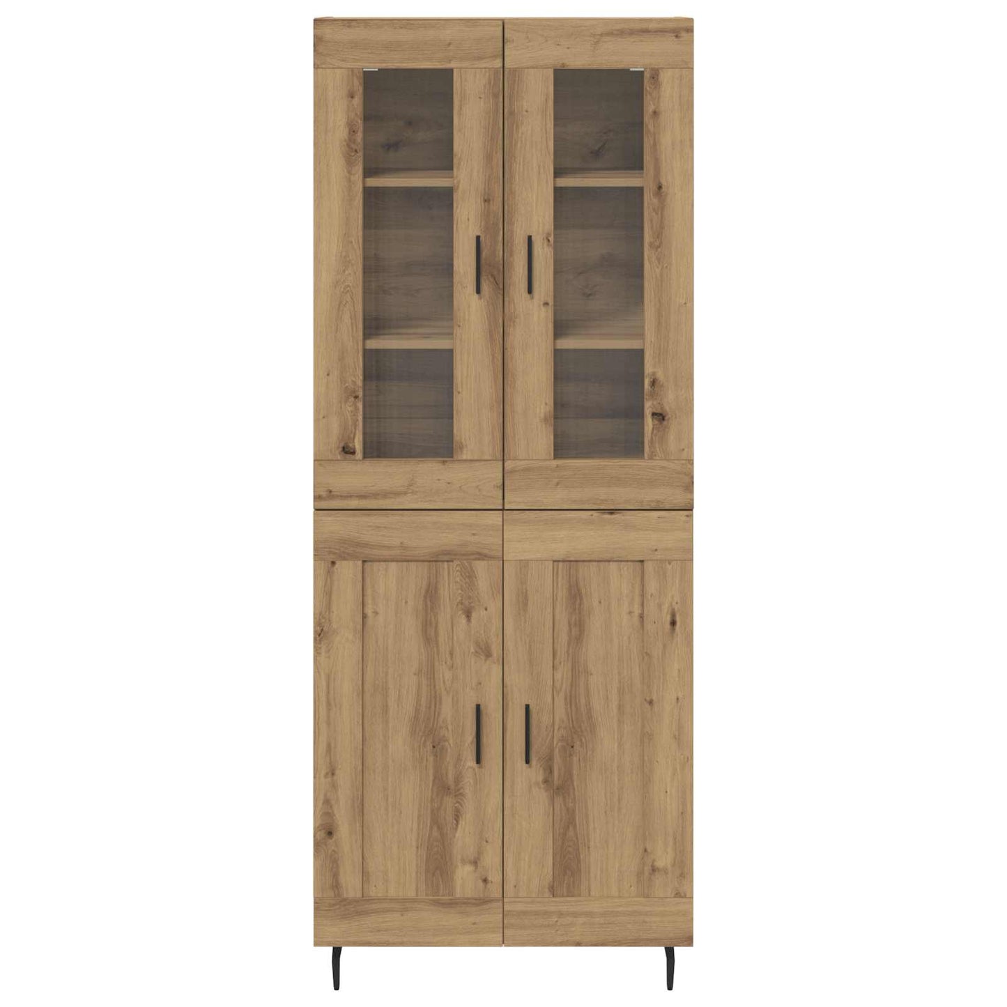 vidaXL Highboard 2 pcs Artisan Oak Σύνθετο Ξύλο και Γυαλί