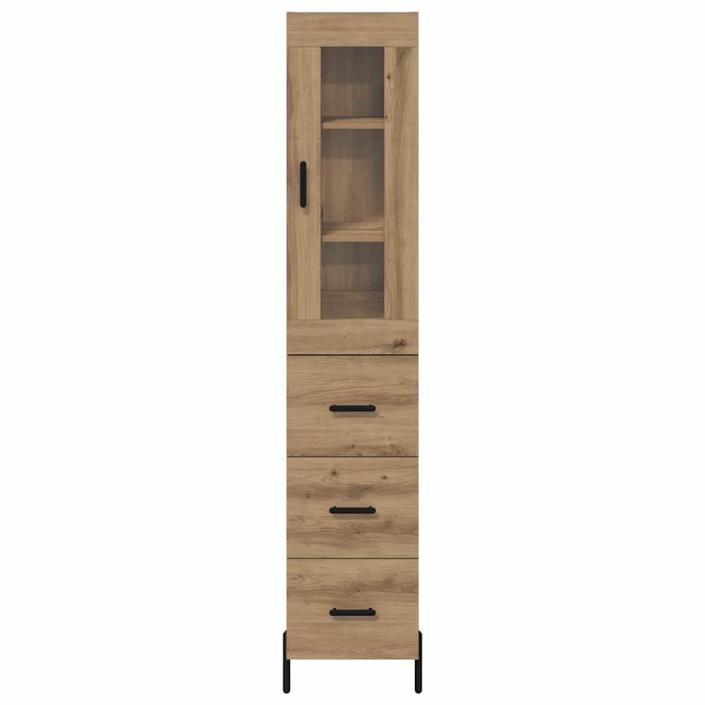 vidaXL Highboard Artisan Oak 34,5 x 34 x 180 εκ. Επεξεργασμένο ξύλο