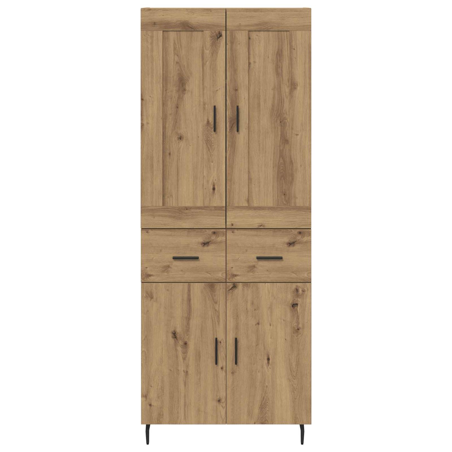 vidaXL Highboard με συρτάρι 2 pcs Artisan Oak Σύνθετο Ξύλο και Γυαλί