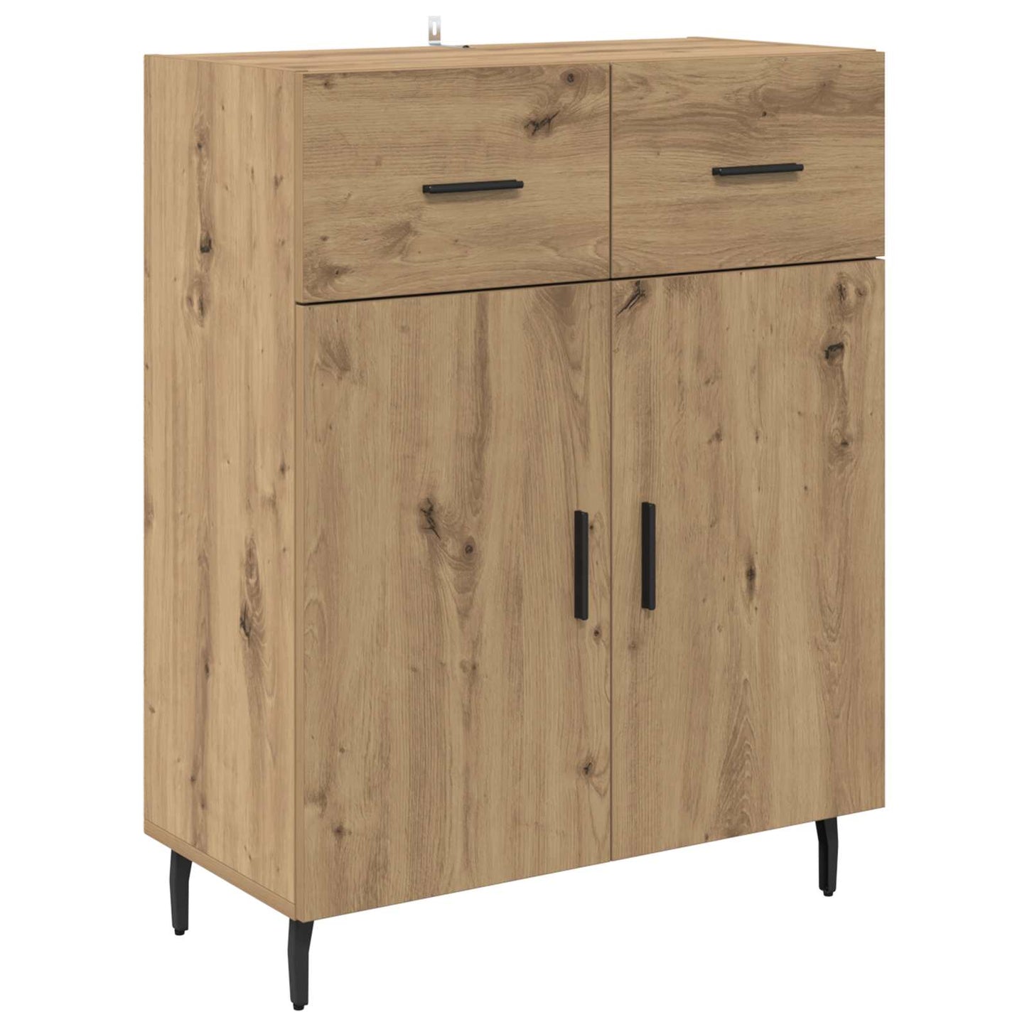 vidaXL Highboard με συρτάρι 2 pcs Artisan Oak Σύνθετο Ξύλο και Γυαλί