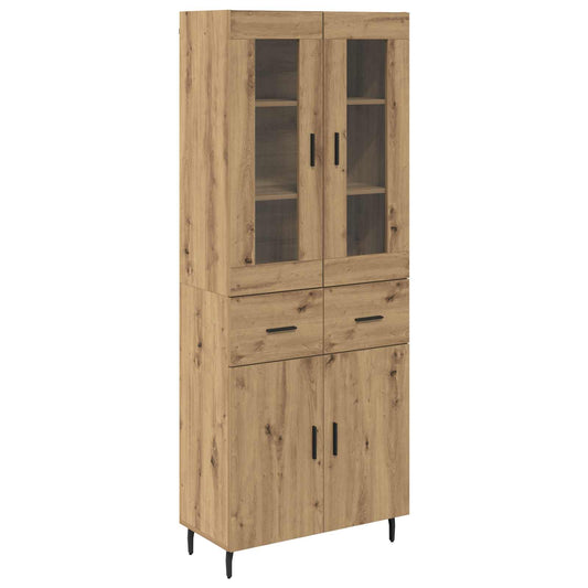 vidaXL Highboard με συρτάρι 2 pcs Artisan Oak Επεξεργασμένο ξύλο