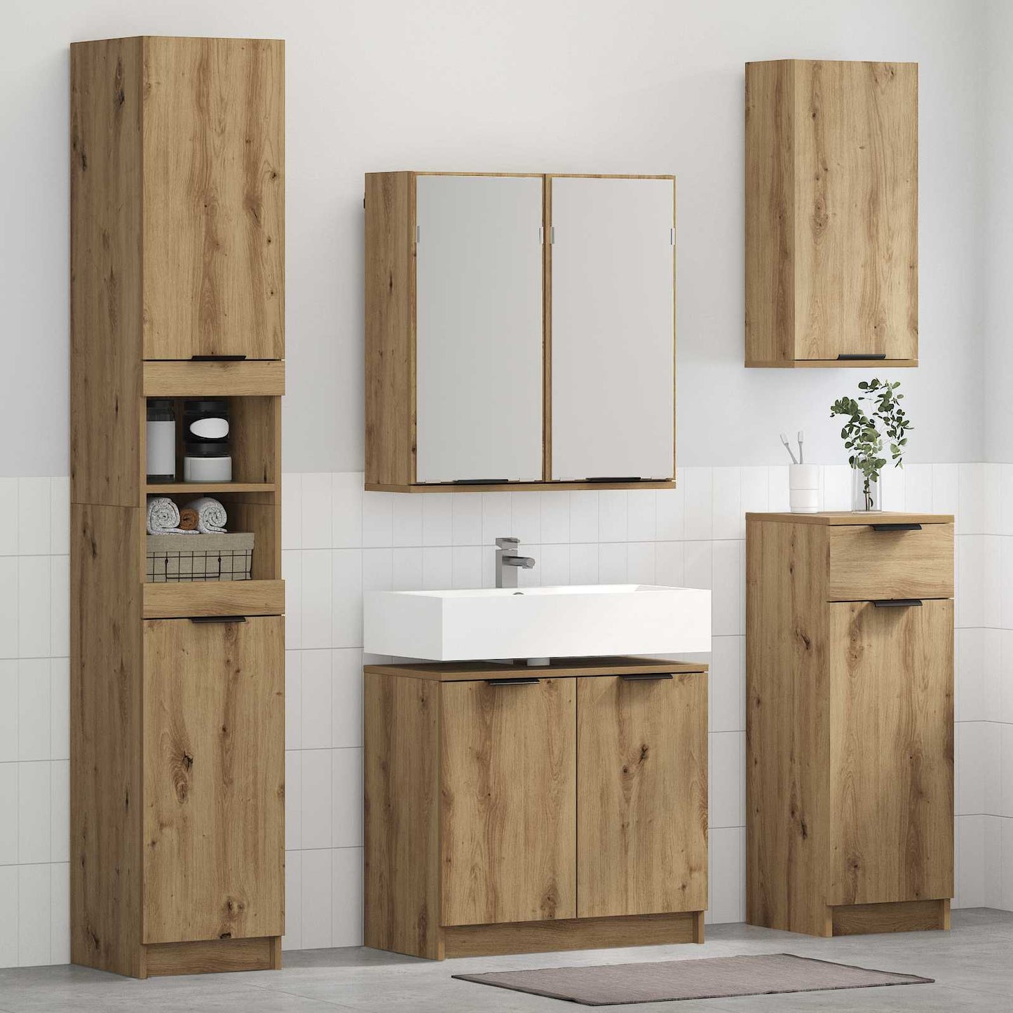vidaXL Σετ Επίπλων Μπάνιου 4 pcs Artisan Oak Επεξεργασμένο ξύλο