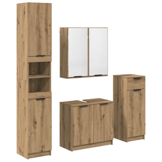 vidaXL Σετ Επίπλων Μπάνιου 4 pcs Artisan Oak Επεξεργασμένο ξύλο