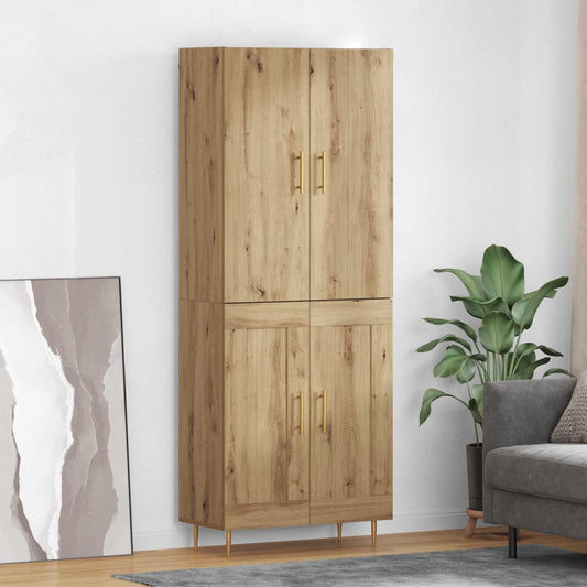 vidaXL Highboard Artisan Oak 69,5 x 34 x 180 εκ. Επεξεργασμένο ξύλο