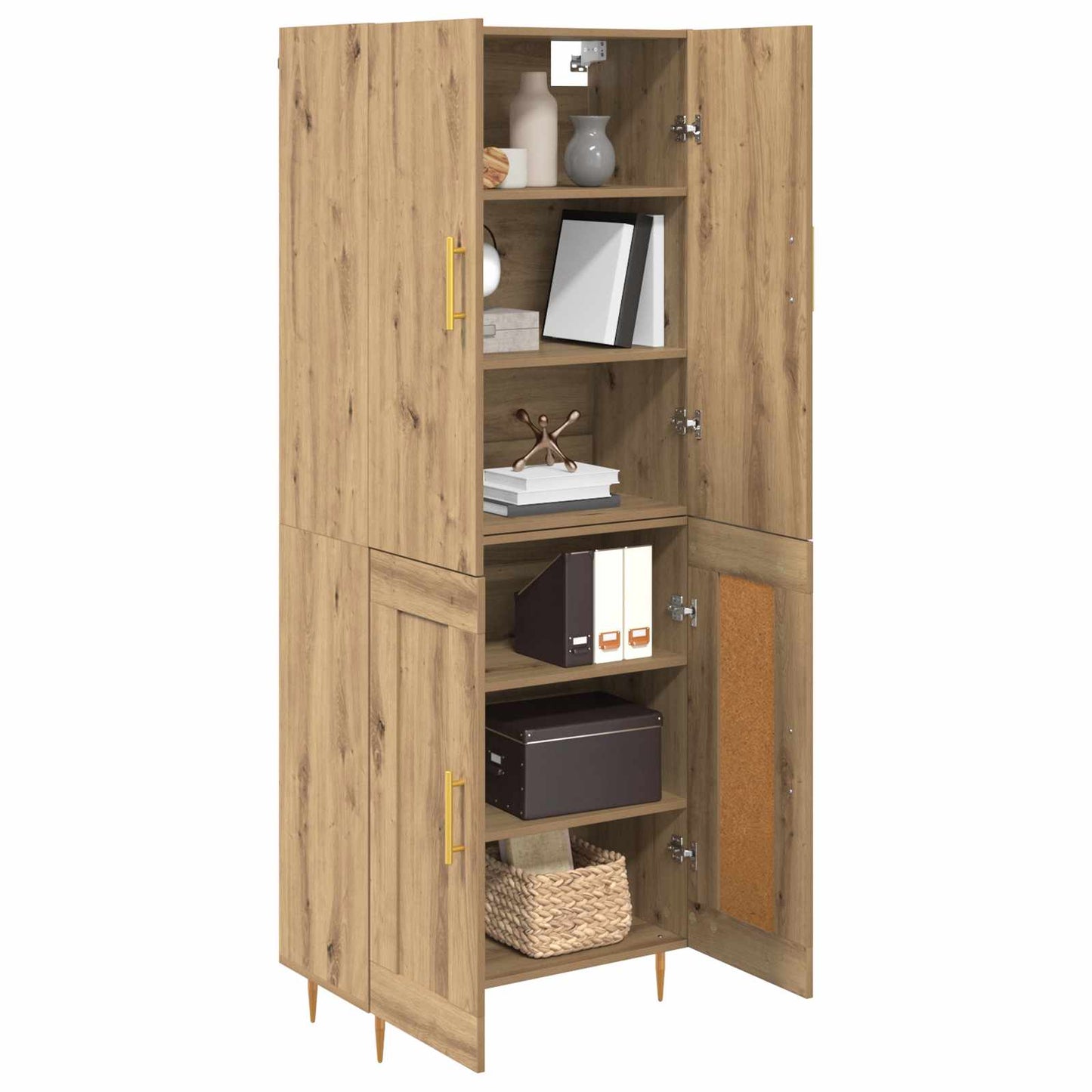 vidaXL Highboard Artisan Oak 69,5 x 34 x 180 εκ. Επεξεργασμένο ξύλο