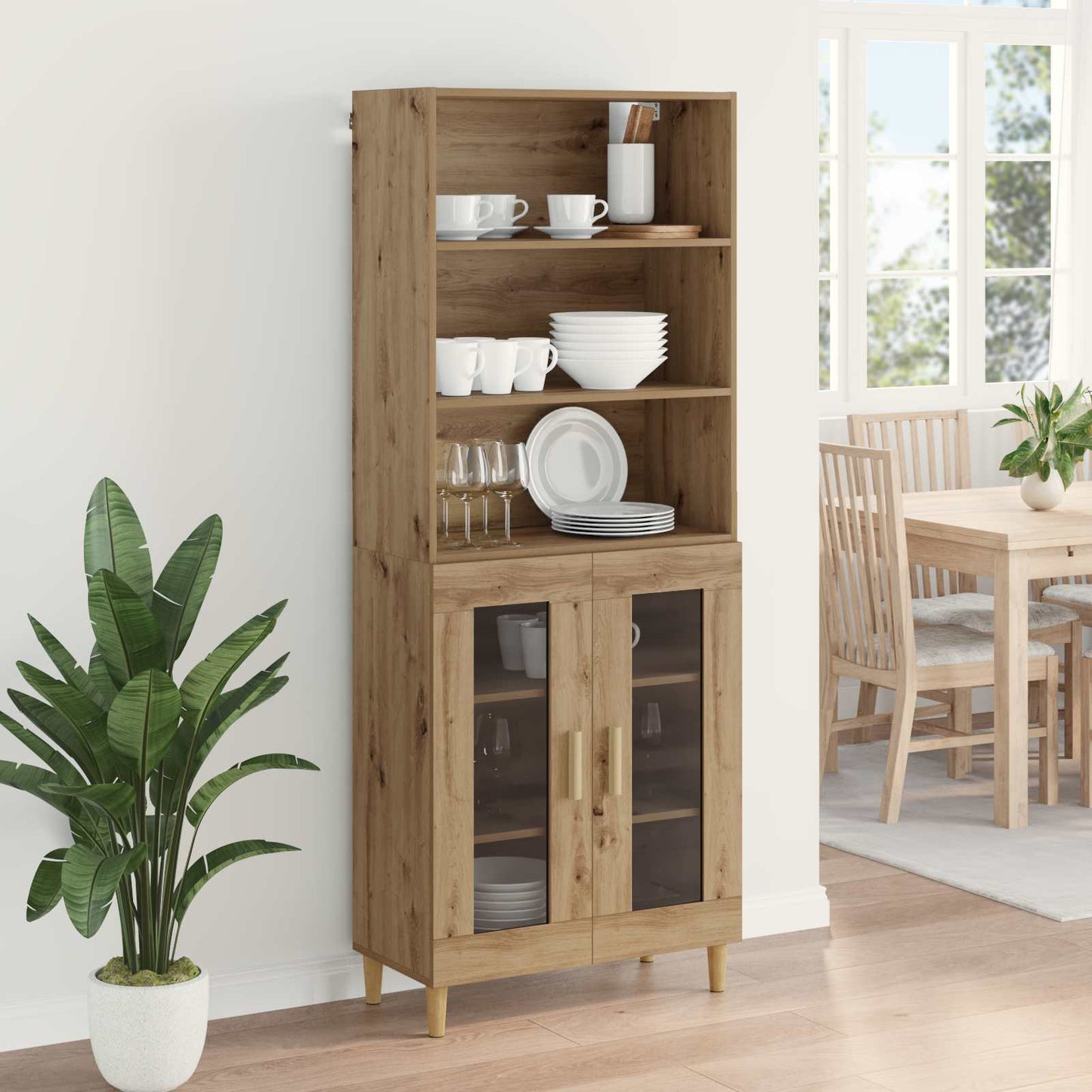 vidaXL Highboard Artisan Oak 69,5 x 32,5 x 180 εκ Επεξεργασμένο ξύλο