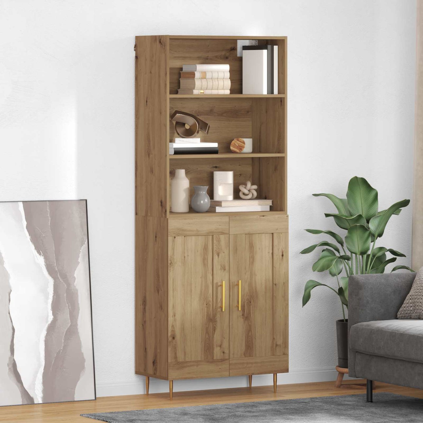 vidaXL Highboard Artisan Oak 69,5 x 34 x 180 εκ. Επεξεργασμένο ξύλο