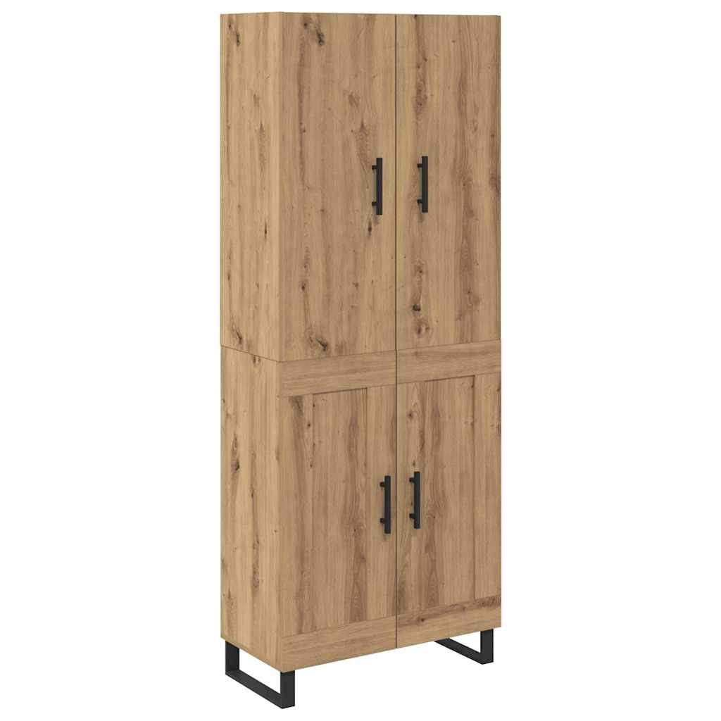 vidaXL Highboard 2 pcs Artisan Oak Σύνθετο Ξύλο και Γυαλί