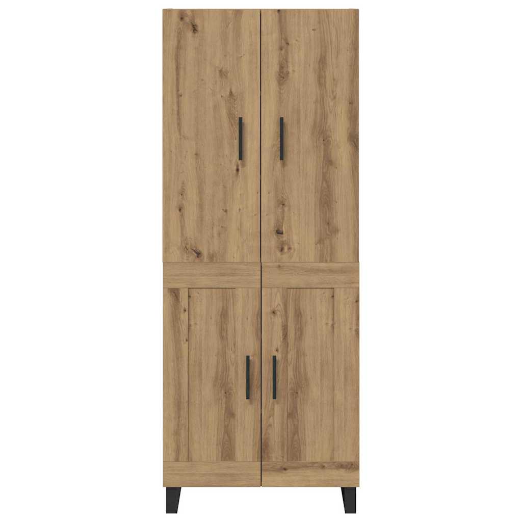 vidaXL Highboard 2 pcs Artisan Oak Σύνθετο Ξύλο και Γυαλί