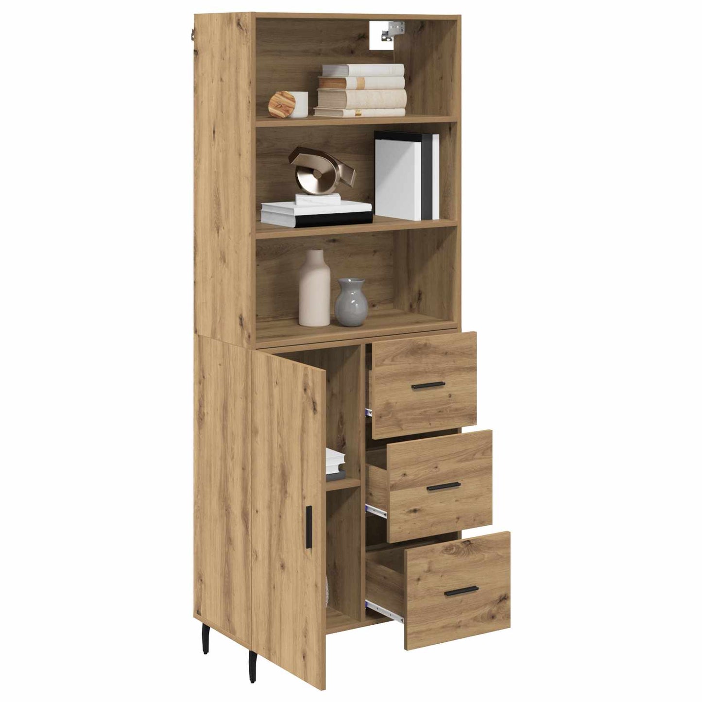 vidaXL Highboard με συρτάρι Artisan Oak 69,5 x 34 x 180 εκ.