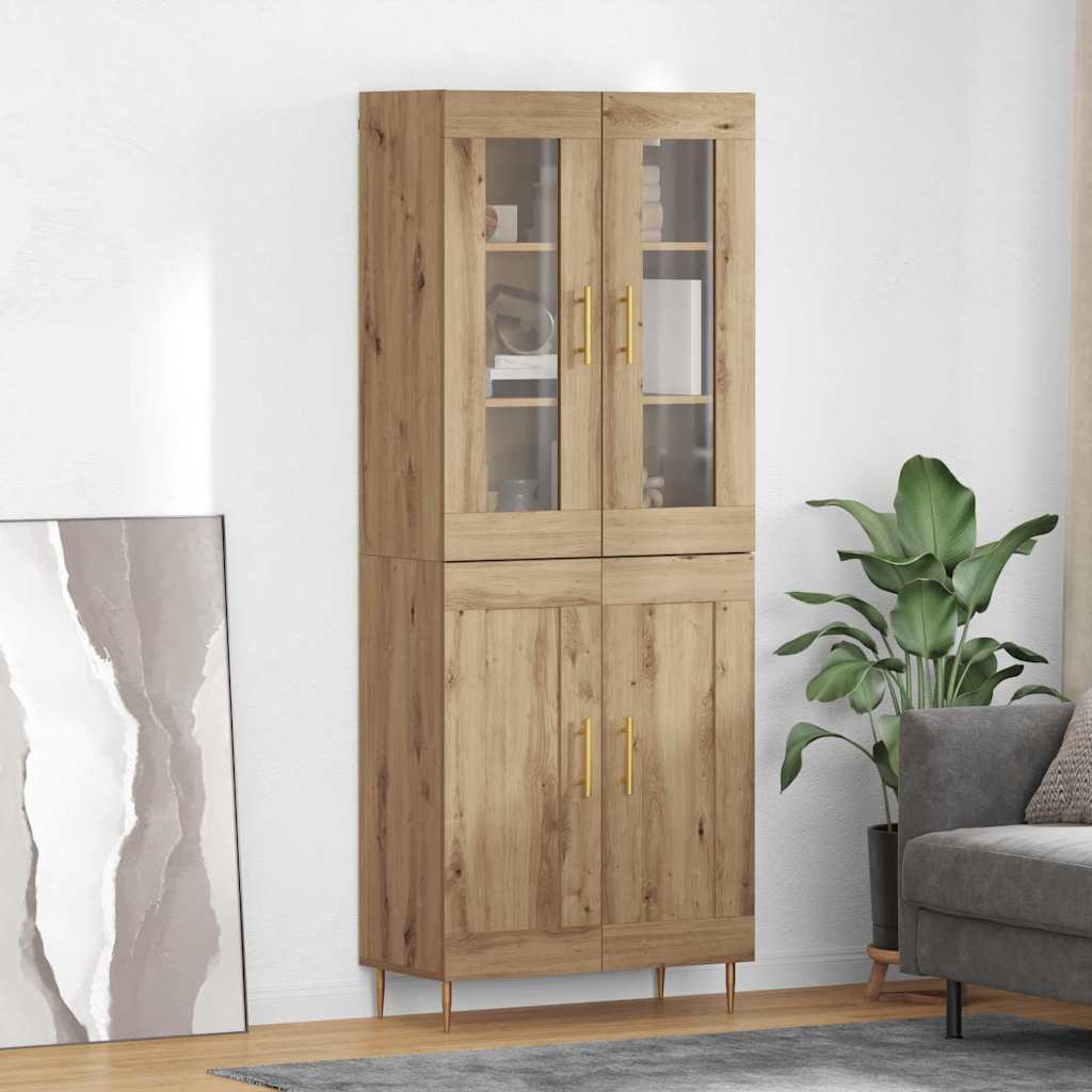 vidaXL Highboard 2 pcs Artisan Oak Επεξεργασμένο ξύλο