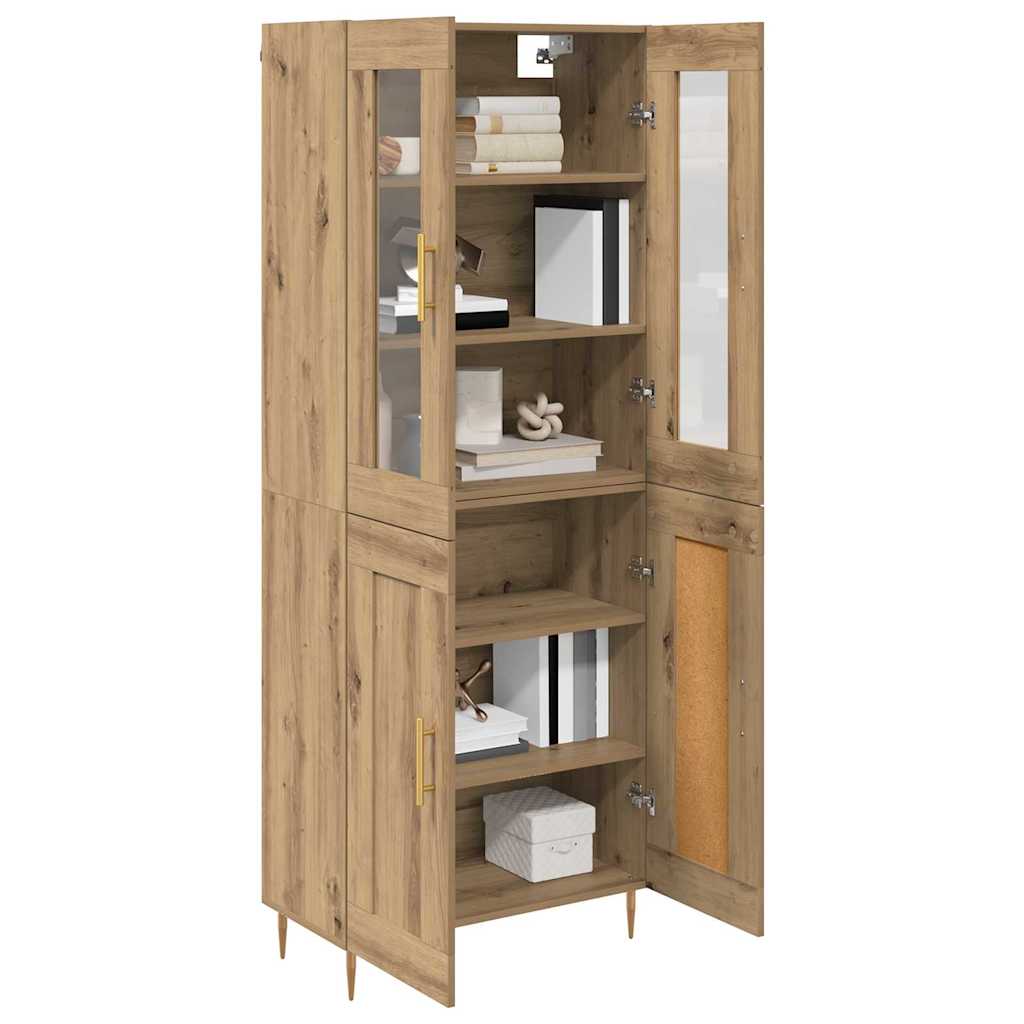 vidaXL Highboard 2 pcs Artisan Oak Επεξεργασμένο ξύλο