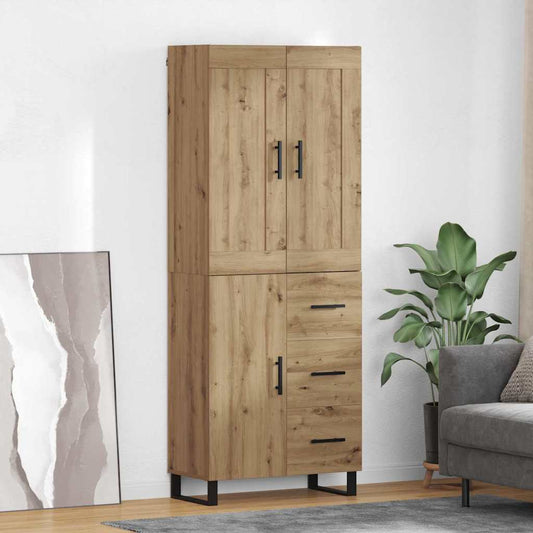 vidaXL Highboard Artisan Oak 69,5 x 34 x 180 εκ. Επεξεργασμένο ξύλο