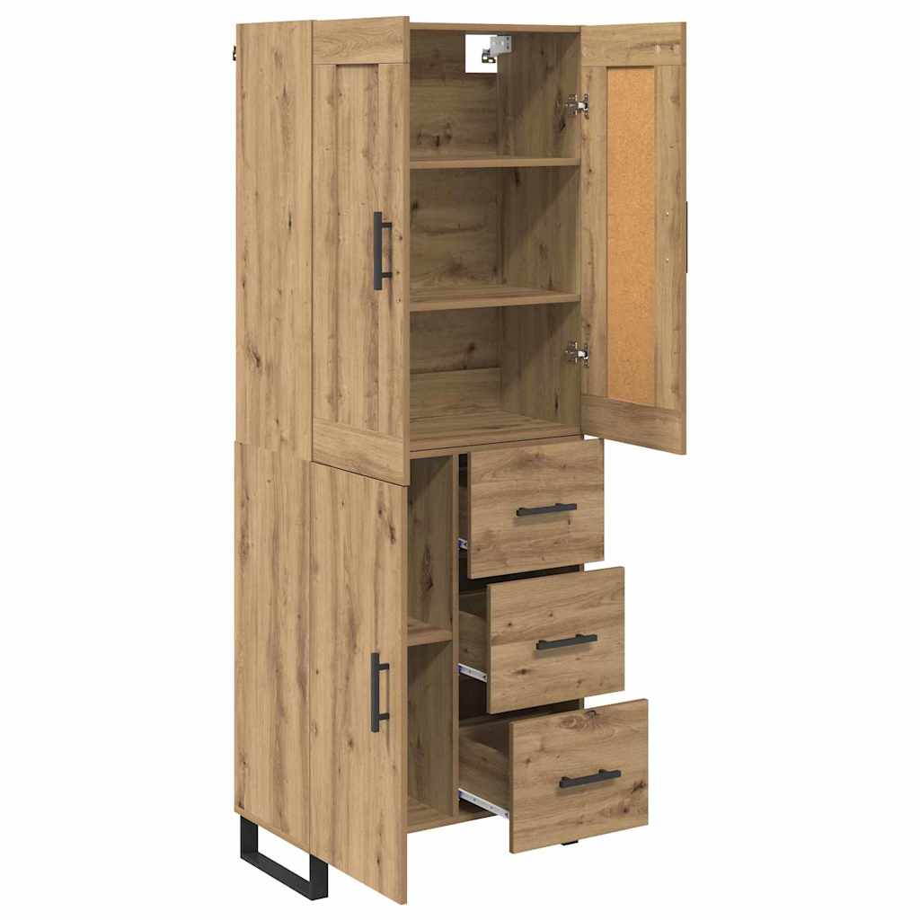 vidaXL Highboard Artisan Oak 69,5 x 34 x 180 εκ. Επεξεργασμένο ξύλο