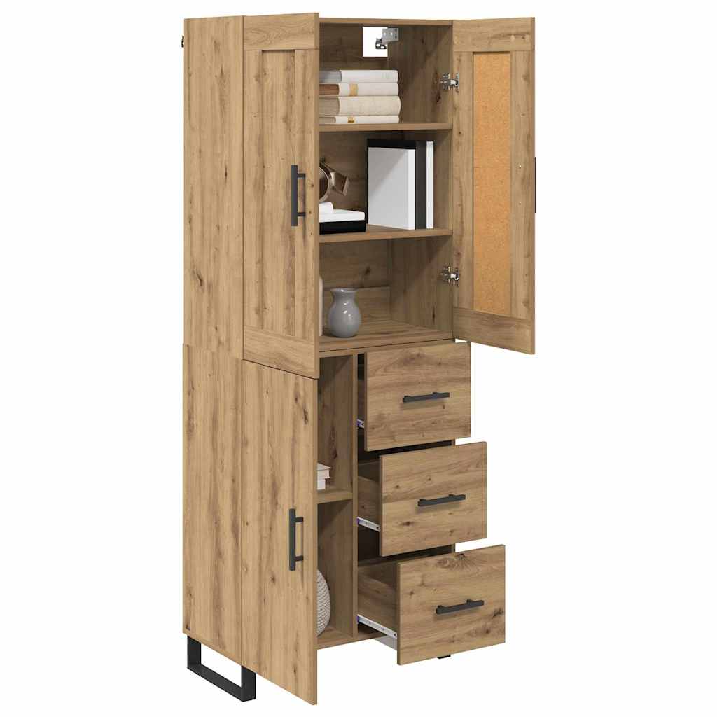 vidaXL Highboard Artisan Oak 69,5 x 34 x 180 εκ. Επεξεργασμένο ξύλο