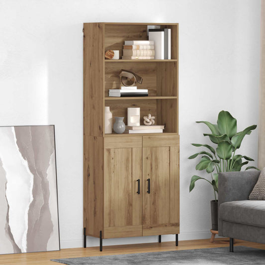 vidaXL Highboard Artisan Oak 69,5 x 32,5 x 180 εκ Επεξεργασμένο ξύλο