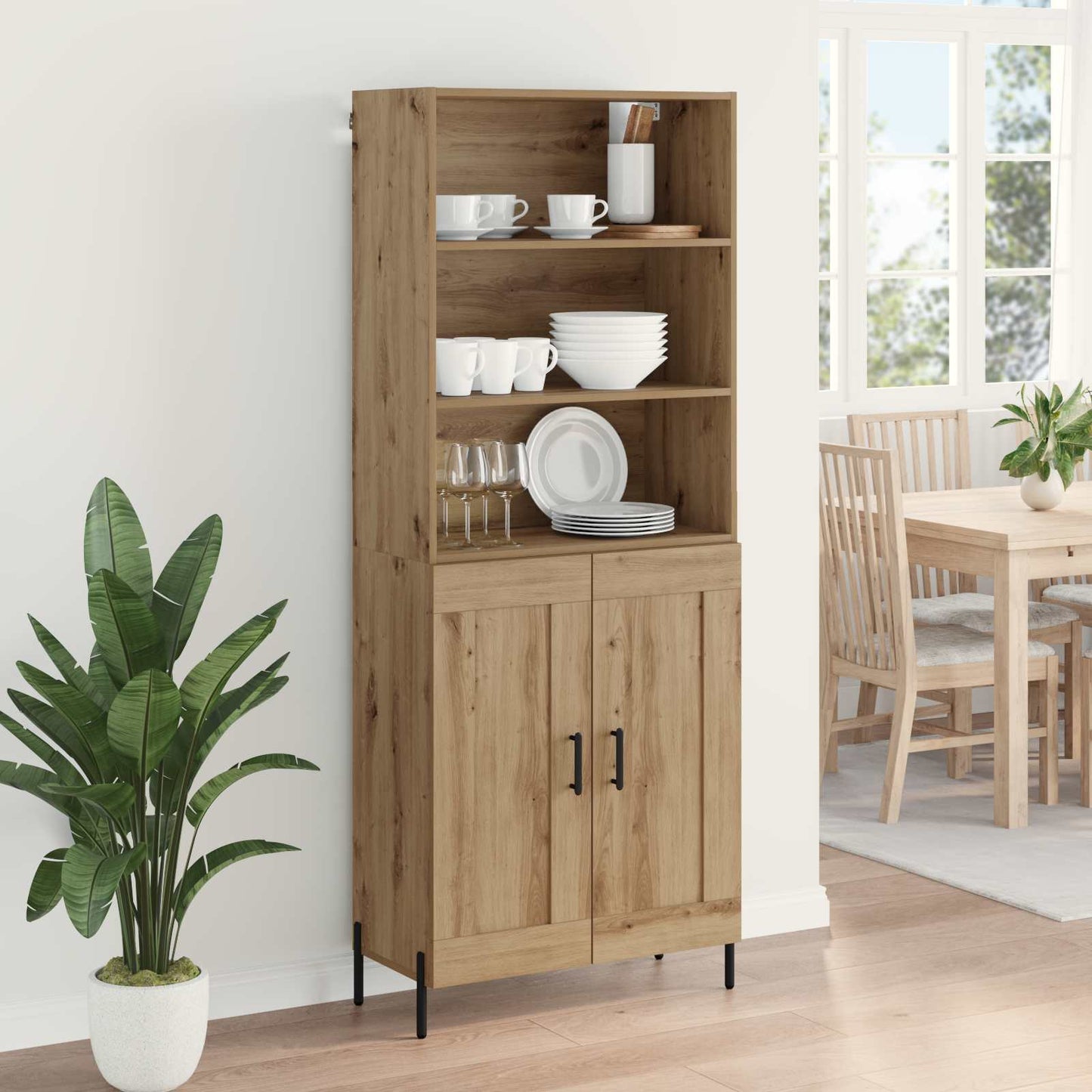 vidaXL Highboard Artisan Oak 69,5 x 32,5 x 180 εκ Επεξεργασμένο ξύλο