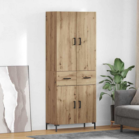 vidaXL Highboard Artisan Oak 69,5 x 34 x 180 εκ. Επεξεργασμένο ξύλο
