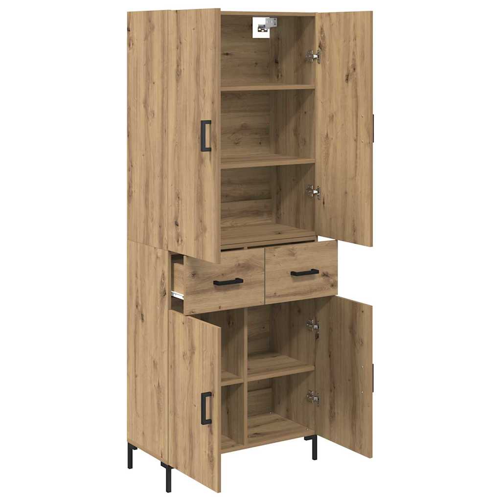 vidaXL Highboard Artisan Oak 69,5 x 34 x 180 εκ. Επεξεργασμένο ξύλο