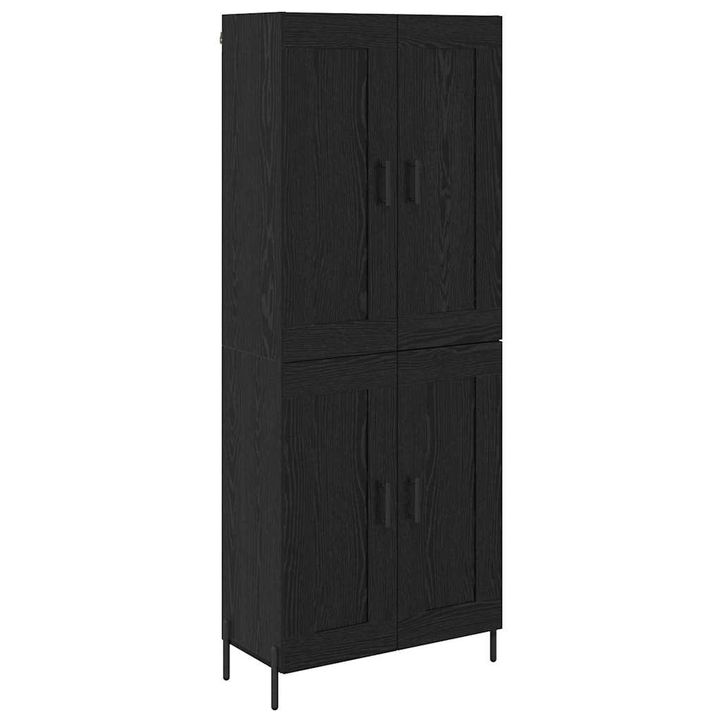 vidaXL Highboard 2 pcs Μαύρη Οξυά Επεξεργασμένο ξύλο