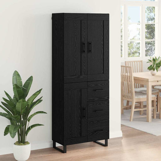vidaXL Highboard 2 pcs Μαύρη Οξυά 69,5 x 34 x 180 εκ.