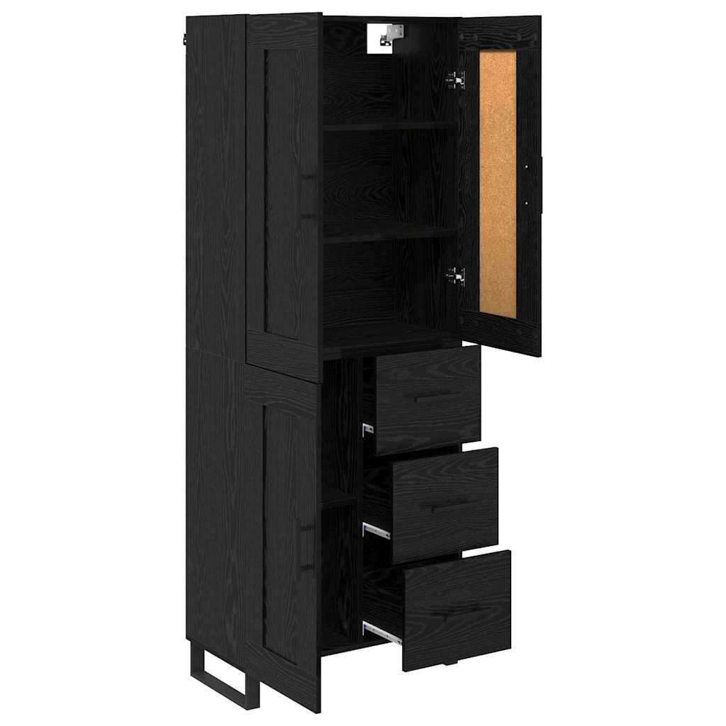 vidaXL Highboard Μαύρη Οξυά 69,5 x 34 x 180 εκ. Επεξεργασμένο ξύλο