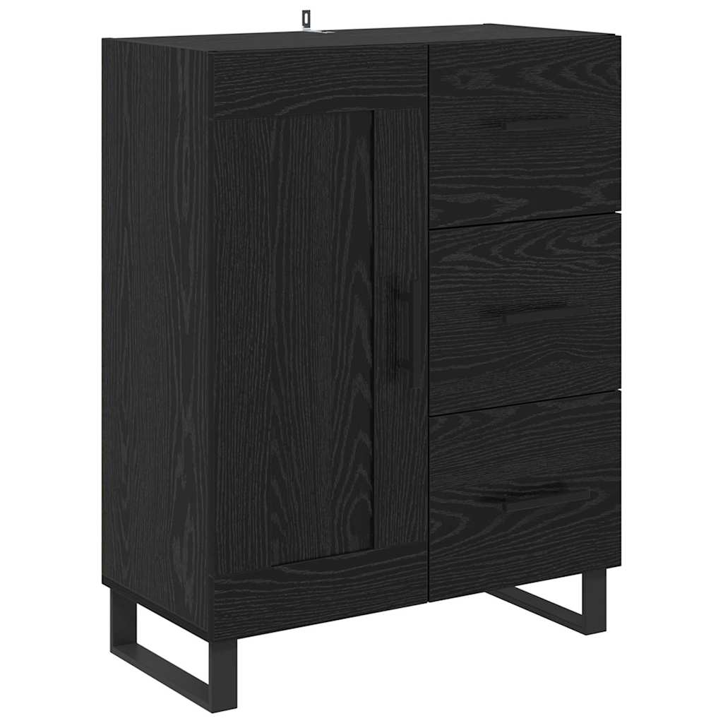 vidaXL Highboard Μαύρη Οξυά 69,5 x 34 x 180 εκ. Επεξεργασμένο ξύλο