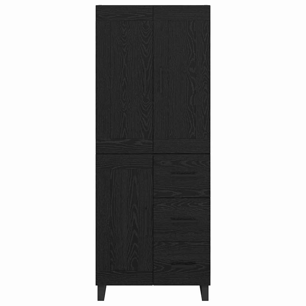 vidaXL Highboard Μαύρη Οξυά 69,5 x 34 x 180 εκ. Επεξεργασμένο ξύλο