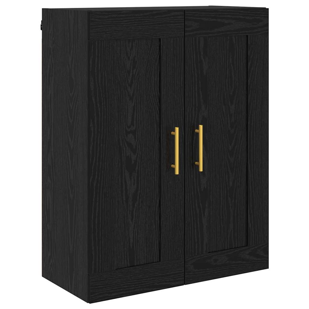 Highboard Μαύρη Οξυά 69,5 x 34 x 180 εκ. Επεξεργασμένο ξύλο