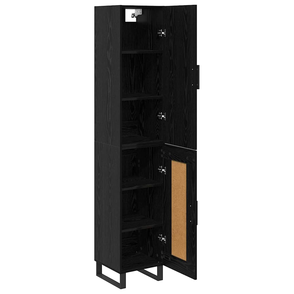 vidaXL Highboard Μαύρη Οξυά 34,5 x 34 x 180 εκ. Επεξεργασμένο ξύλο