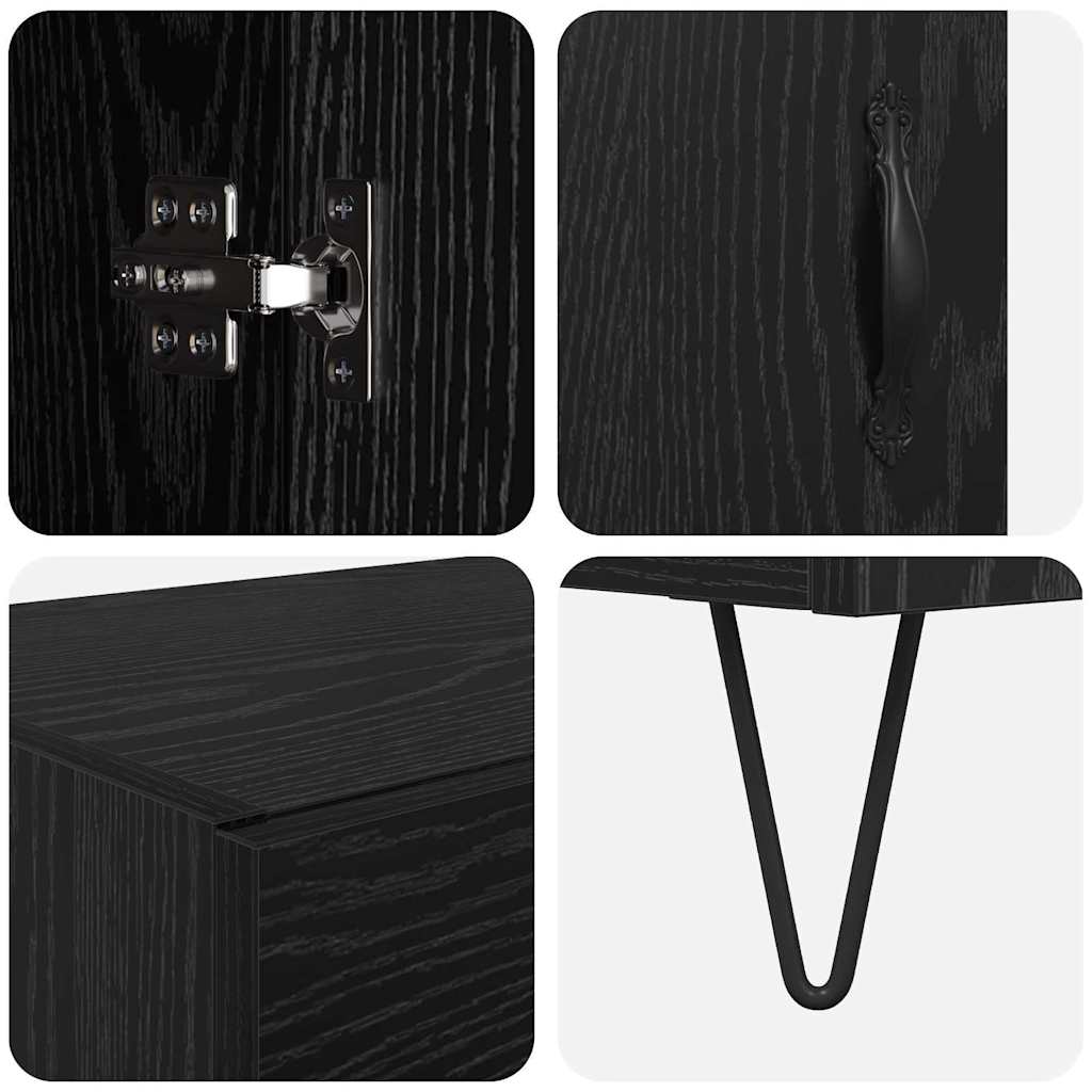 vidaXL Highboard Μαύρη Οξυά 69,5 x 34 x 180 εκ. Επεξεργασμένο ξύλο