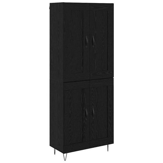 vidaXL Highboard Μαύρη Οξυά 69,5 x 34 x 180 εκ. Επεξεργασμένο ξύλο
