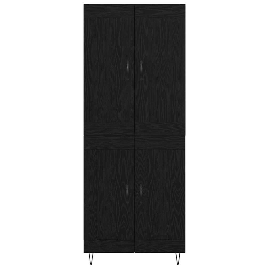 vidaXL Highboard Μαύρη Οξυά 69,5 x 34 x 180 εκ. Επεξεργασμένο ξύλο