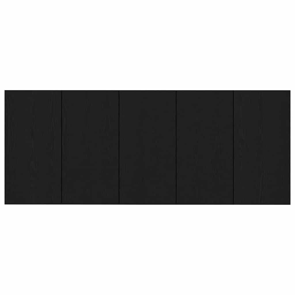 vidaXL Κεφαλή κρεβατιού με κομοδίνο με συρτάρι 3 pcs Μαύρη Οξυά