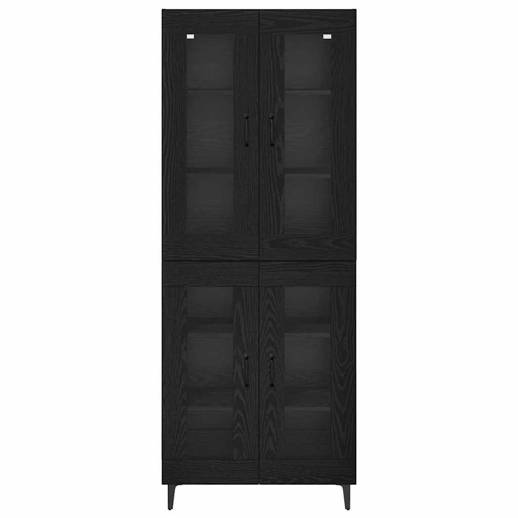vidaXL Highboard Μαύρη Οξυά 69,5 x 34 x 180 εκ. Επεξεργασμένο ξύλο