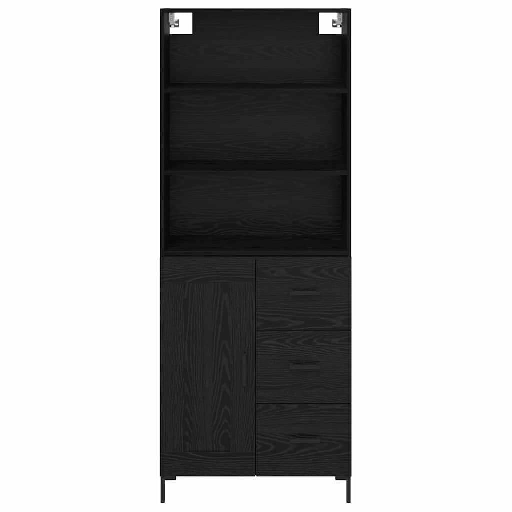 vidaXL Highboard Μαύρη Οξυά 69,5 x 34 x 180 εκ. Επεξεργασμένο ξύλο