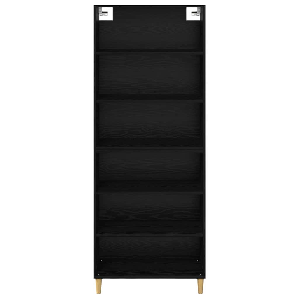 vidaXL Highboard Μαύρη Οξυά 69,5 x 32,5 x 180 εκ Επεξεργασμένο ξύλο