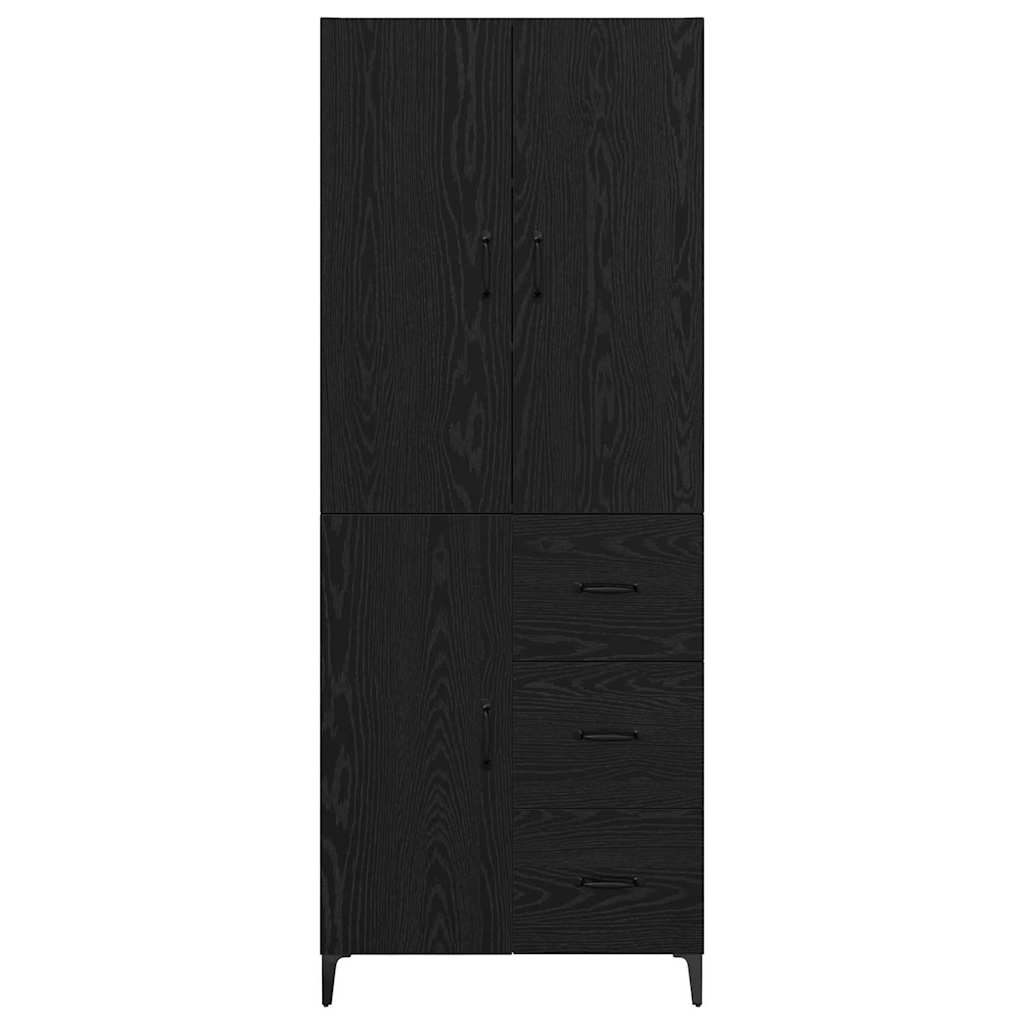 vidaXL Highboard Μαύρη Οξυά 69,5 x 34 x 180 εκ. Επεξεργασμένο ξύλο