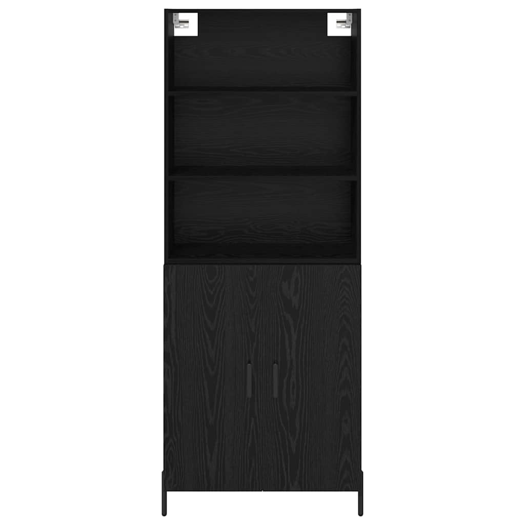 vidaXL Highboard Μαύρη Οξυά 69,5 x 34 x 180 εκ. Επεξεργασμένο ξύλο