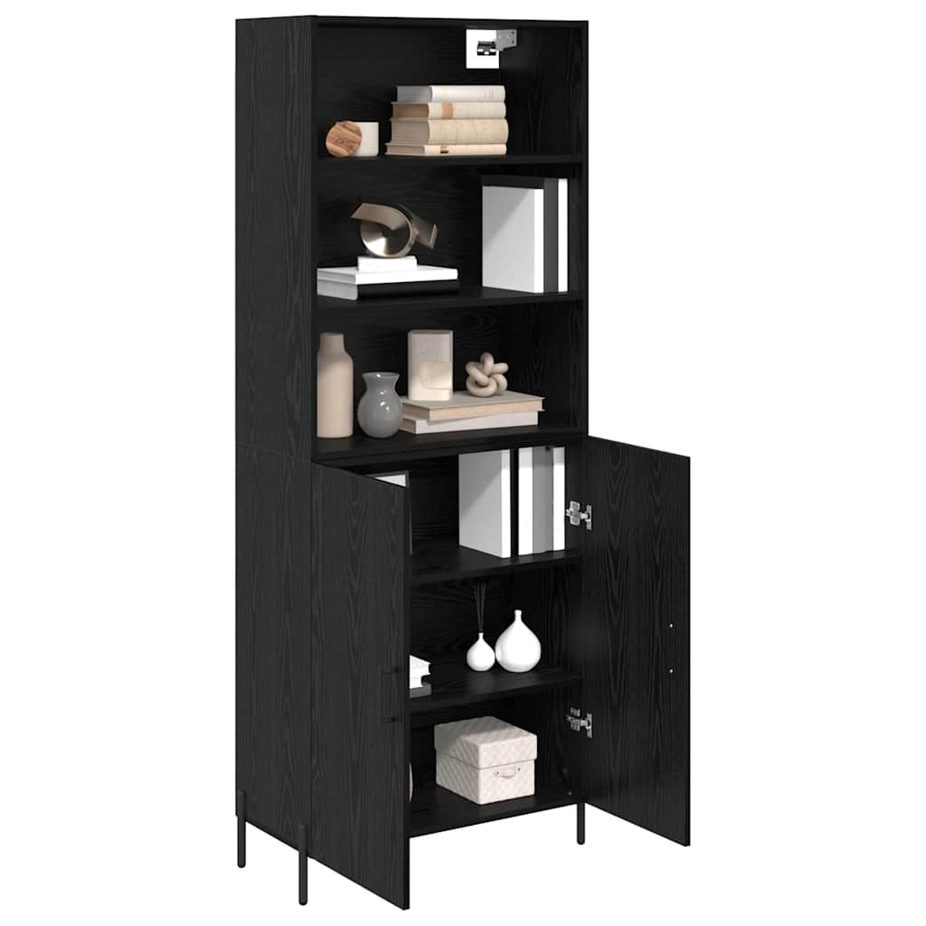 vidaXL Highboard Μαύρη Οξυά 69,5 x 34 x 180 εκ. Επεξεργασμένο ξύλο