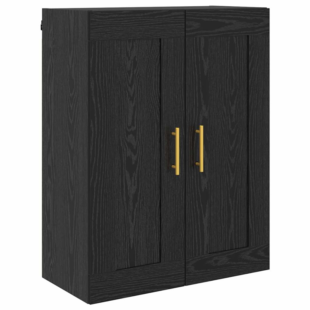 Highboard Μαύρη Οξυά 69,5 x 34 x 180 εκ. Επεξεργασμένο ξύλο